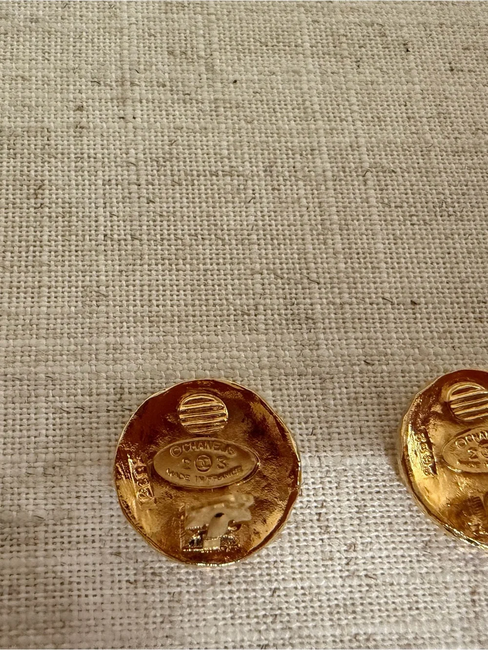 CHANEL Gold Coin Medallion Earrings